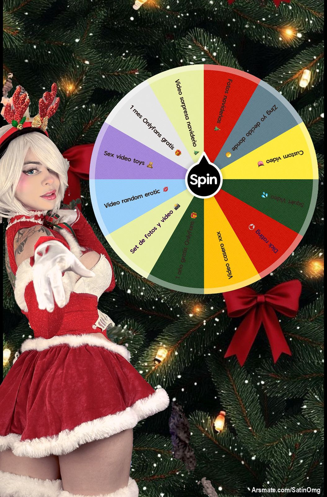 ☃️🎄✨ RUEDA NAVIDEÑA  ✨🎄☃️
Ven a calentarte con mi rueda navideña! , cada año es más sexy: cada giro es un regalo que querrás abrir con los dientes 😮‍💨🔥
¿Qué te espera bajo mi travieso árbol de Navidad? 🎁👇

🎥 Vídeo personalizado: Cuéntame tu fantasía navideña más traviesa (dentro de mis  límites 😉)… Lo realizare justo como la quieres!

🍆 Calificaciones de penes: Envía ese paquete navideño y déjame decirte exactamente cuánto lo "sonaríamos" 😈

🎅 …y muchas más sorpresas traviesas escondidas entre mis medias 👀🔥
Cómo jugar:
🎁 Dale una propina a esta publicación  para girar
1 SPIN = 12 USD
2 SPIN = 20 USD
3 SPIN = 28 USD

🎁 Cada giro gana
Vamos bebe … Hagamos que esta Navidad sea inolvidable mucho después de que se apaguen las luces 😈🎄💦